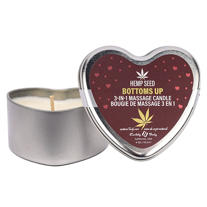 Hemp Seed 3 In 1 Massage Heart Candle 113G By Earthly Body - Sex Pheromones and Perfumes