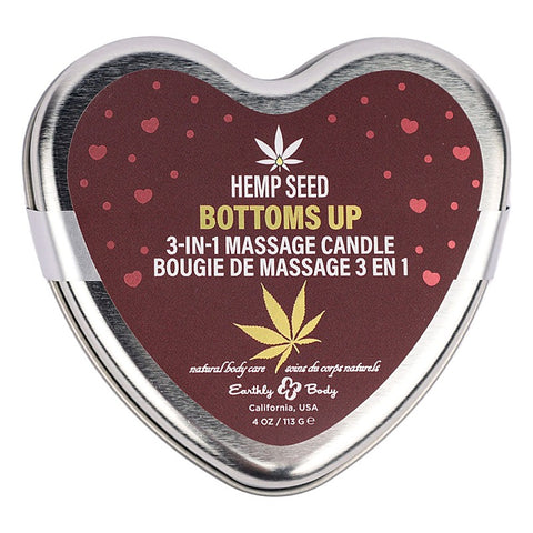 Hemp Seed 3 In 1 Massage Heart Candle 113G By Earthly Body - Sex Pheromones and Perfumes