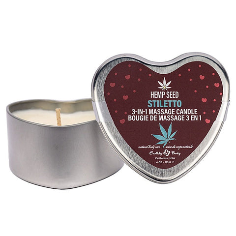 Hemp Seed 3 In 1 Massage Heart Candle 113G By Earthly Body - Sex Pheromones and Perfumes