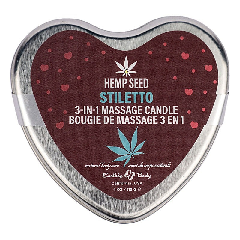 Hemp Seed 3 In 1 Massage Heart Candle 113G By Earthly Body - Sex Pheromones and Perfumes