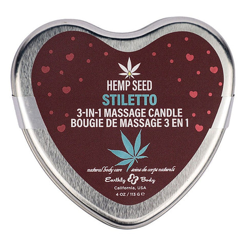 Hemp Seed 3 In 1 Massage Heart Candle 113G By Earthly Body - Sex Pheromones and Perfumes