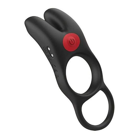 Icon Brands Red Dot V1 Vibrating Cock Ring with Remote Black - Vibrating Cock Rings