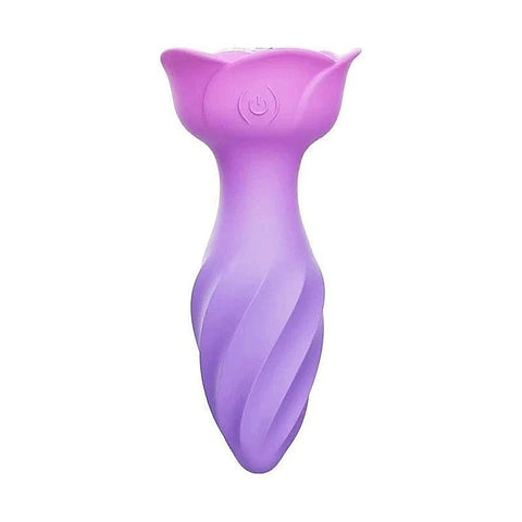 Rotating & Vibrating Rose Anal Plug By Adam & Eve - Butt Plugs