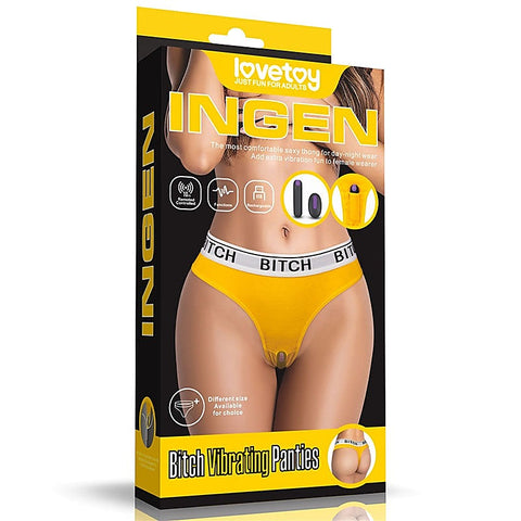 Lovetoy Ingen Bitch Rechargeable Vibrating Panties Yellow