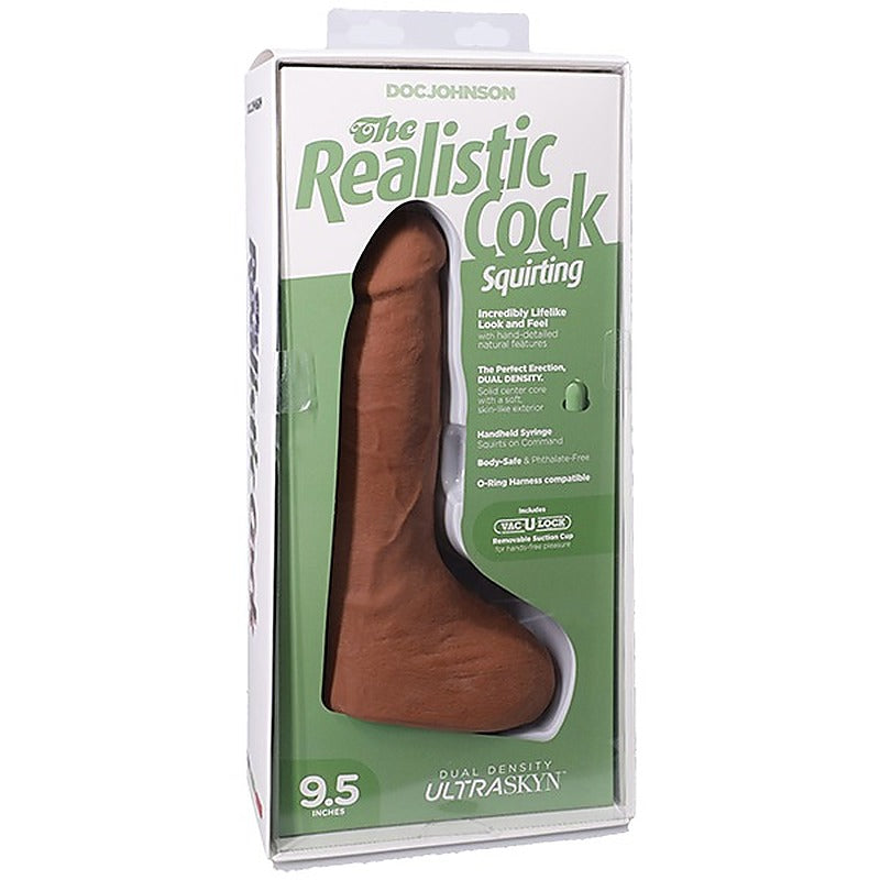 9.5 Inch Ultraskyn Squirting Cock With Balls By Doc Johnson - Realistic Dildos