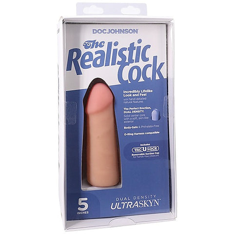 Vac-U-Lock 5 Inch Realistic Cock By Doc Johnson - Realistic Dildos