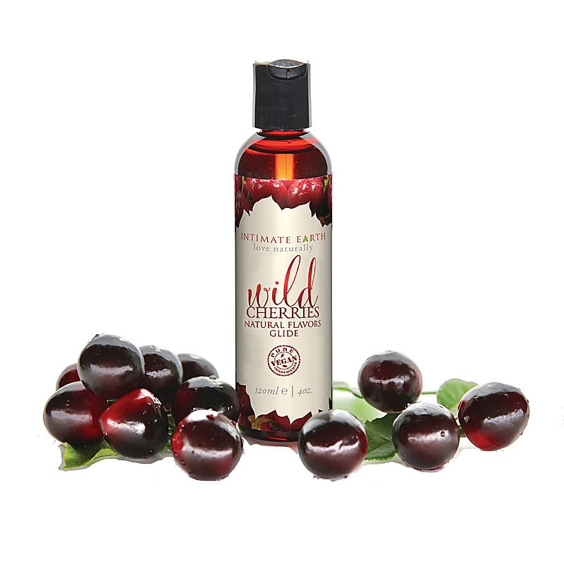 Wild Cherries Natural Flavors Glide By Intimate Earth - Massage Oils and Lubricants