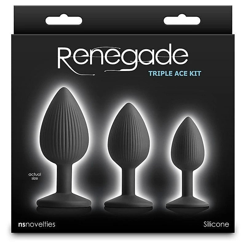 Renegade Triple Ace Textured Anal Plug Kit By Ns Novelties - Butt Plugs