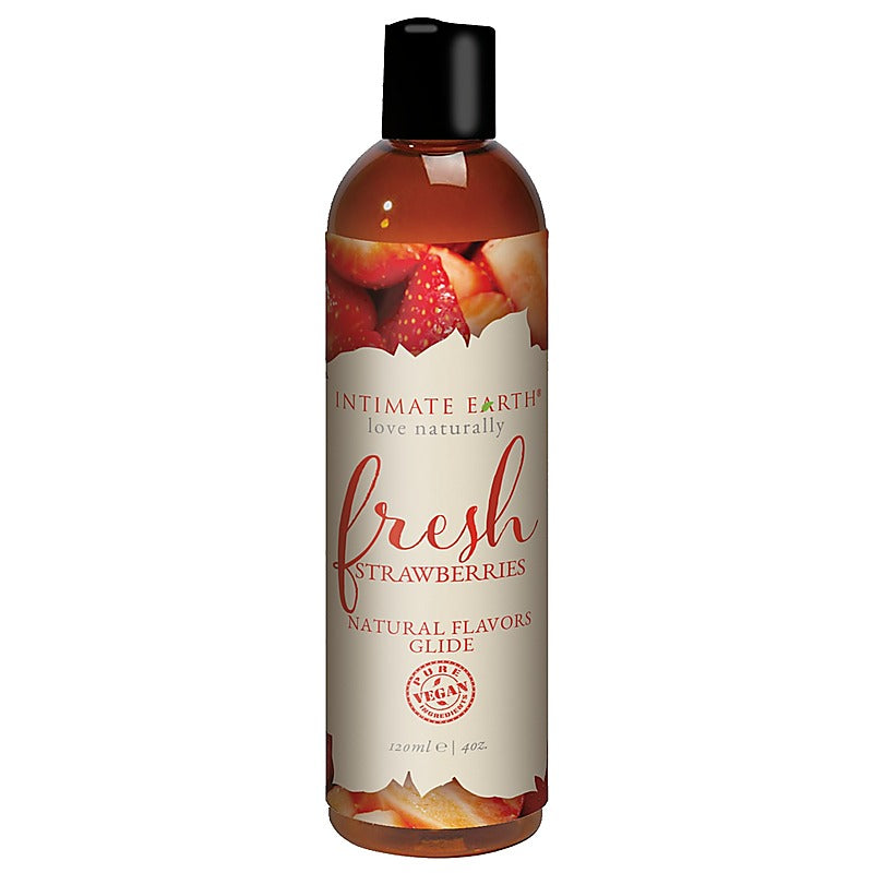 Fresh Strawberries Natural Flavors Glide By Intimate Earth - Water Based Lubes