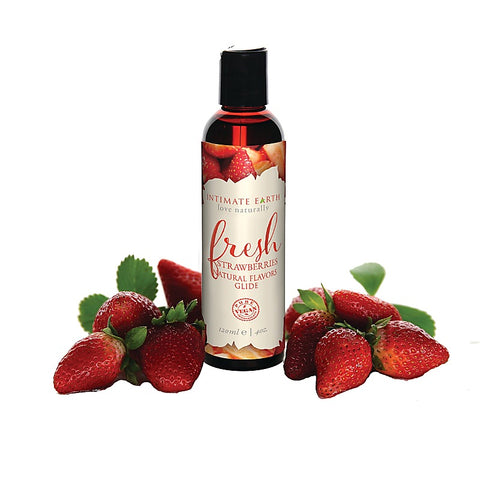 Fresh Strawberries Natural Flavors Glide By Intimate Earth - Water Based Lubes