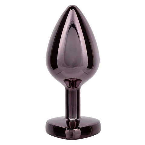 Jewel Black Diamond Heart Shape Anal Plug - Butt Plugs
