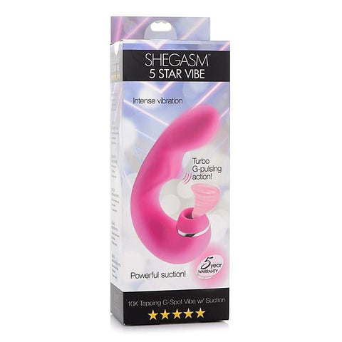 Shegasm 5 Star 10X Tapping G-Spot Vibe With Suction - G-Spot Vibrators
