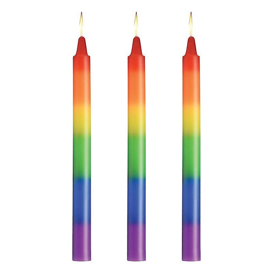 Master Series Pride Candles 3 Piece Rainbow Drip Candle