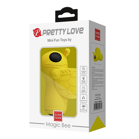Pretty Love Magic Bee Rechargeable Finger Vibrator Yellow - Finger and Tongue Vibrators