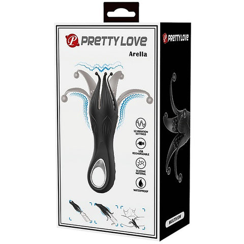 Pretty Love Arella Rechargeable Clitoral Massager Black - Clit Ticklers and Pulsators