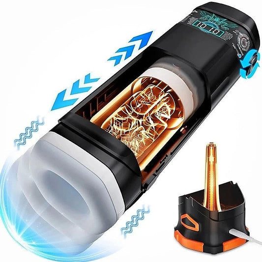 CyberSkin The Titan Thrusting & Vibrating Masturbator Black