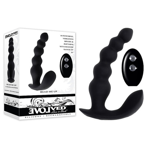 Evolved BEAD ME UP Remote Control Vibrating Anal Beads Black