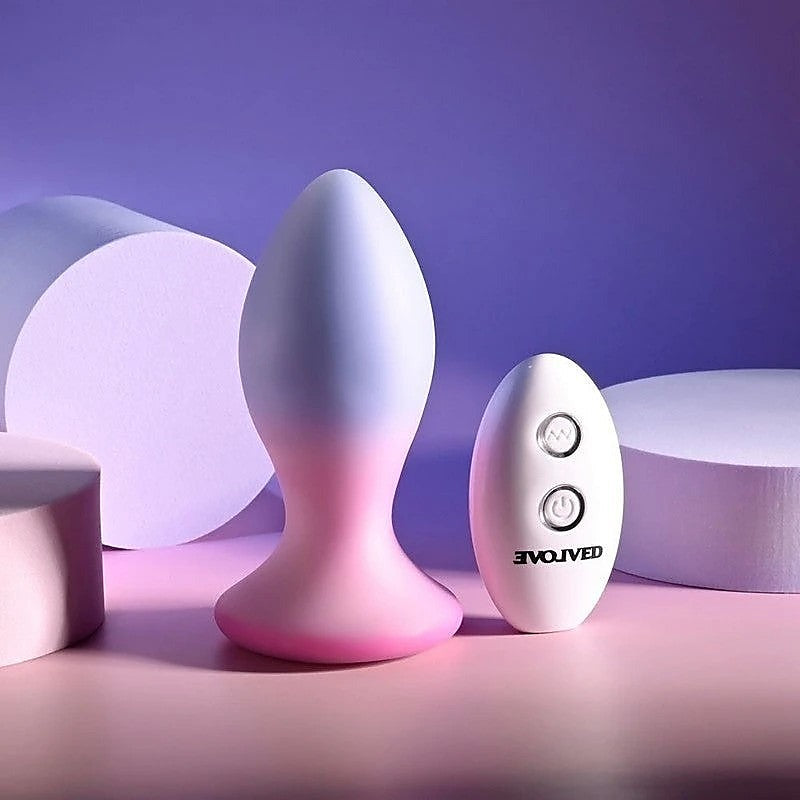 Evolved PARADISE Rechargeable Butt Plug Pink/Purple - Butt Plugs