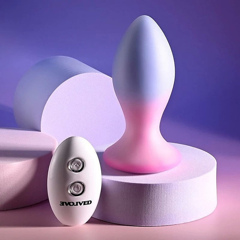 Evolved PARADISE Rechargeable Butt Plug Pink/Purple - Butt Plugs