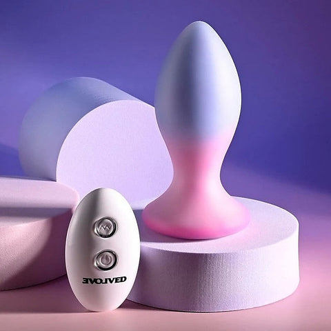 Evolved PARADISE Rechargeable Butt Plug Pink/Purple - Butt Plugs