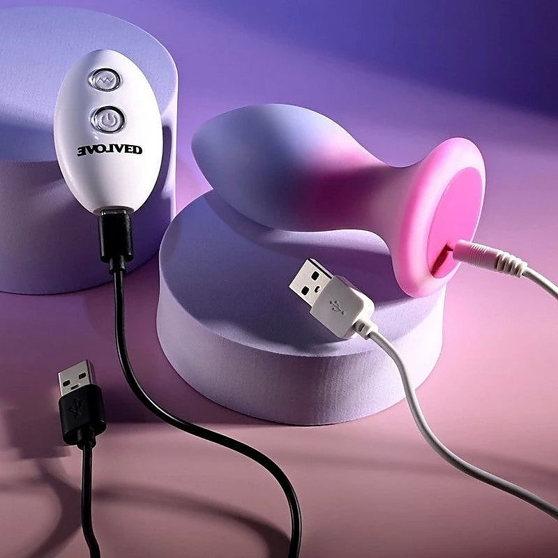 Evolved PARADISE Rechargeable Butt Plug Pink/Purple - Butt Plugs