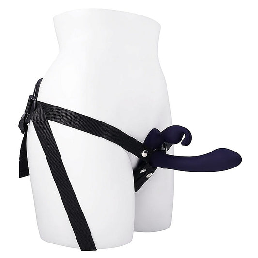 Evolved GIVING VIBES Rechargeable Vibrating Strap-On Black - Strap On Sextoys
