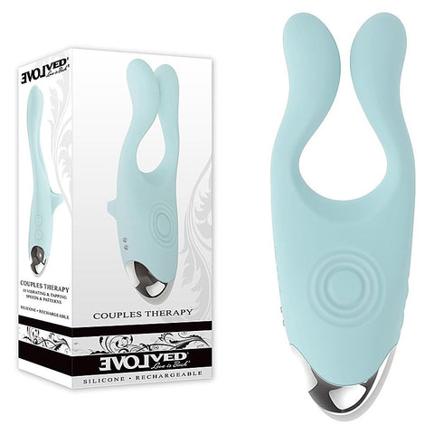 Evolved COUPLES THERAPY Rechargeable Couples Vibrator Teal - Sex Toys For Couples