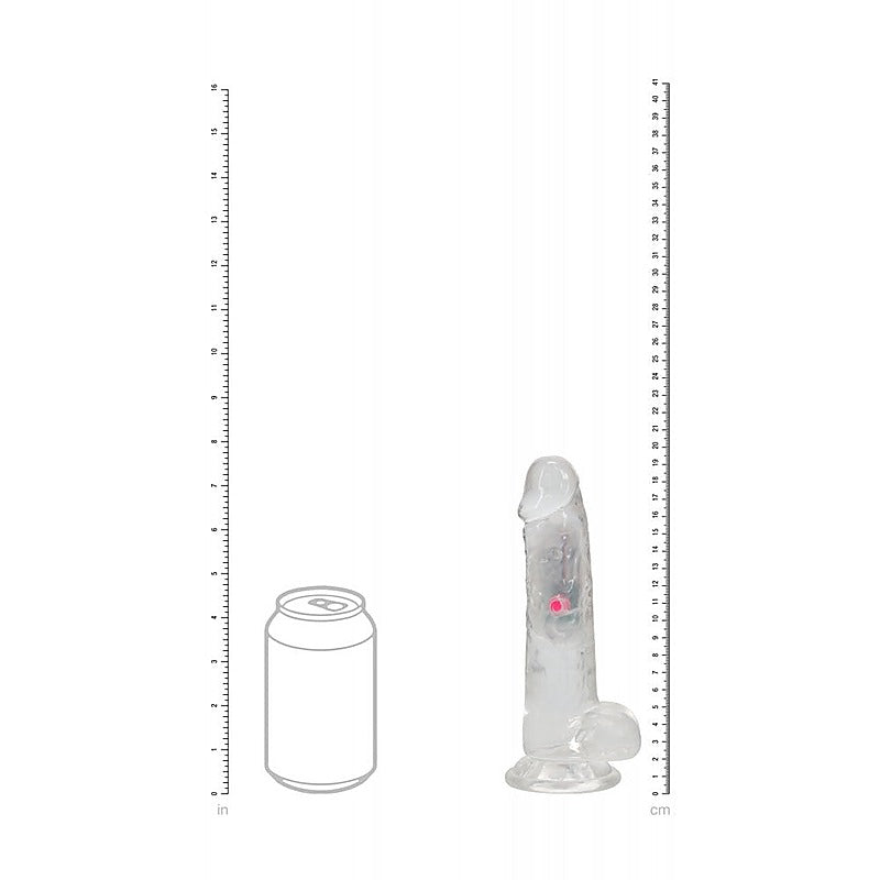 Realrock Rechargeable Led Vibrating Dong With Balls - Vibrating Dildos
