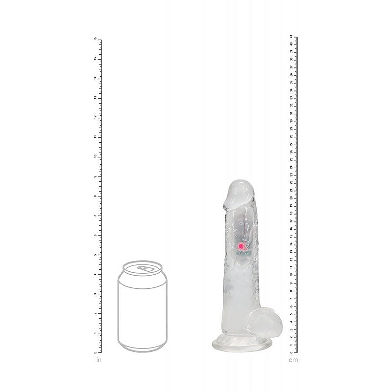 Realrock Rechargeable Led Vibrating Dong With Balls - Vibrating Dildos