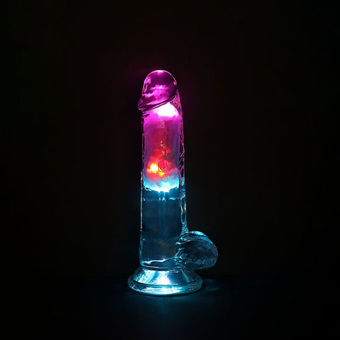 Realrock Rechargeable Led Vibrating Dong With Balls - Vibrating Dildos