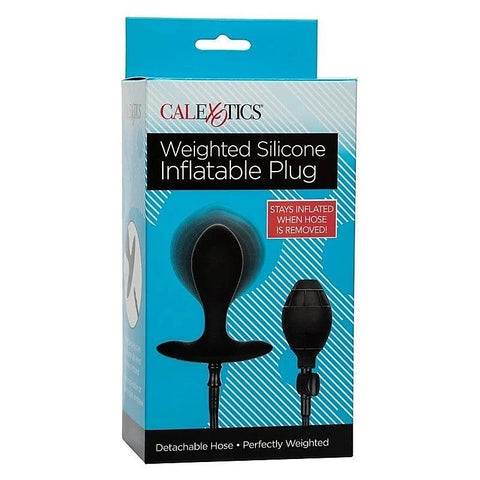 California Exotics Weighted Inflatable Butt Plug Black - Butt Plugs