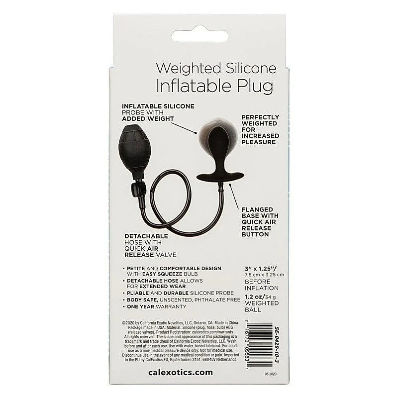 California Exotics Weighted Inflatable Butt Plug Black - Butt Plugs