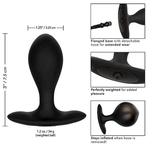 California Exotics Weighted Inflatable Butt Plug Black - Butt Plugs