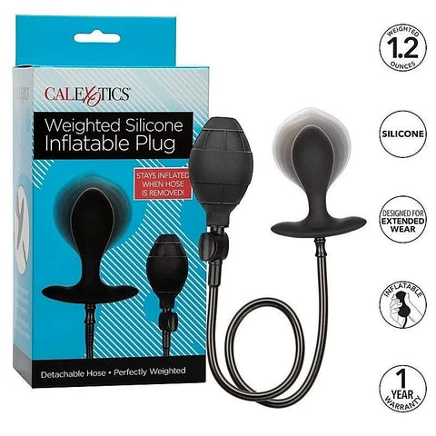 California Exotics Weighted Inflatable Butt Plug Black - Butt Plugs