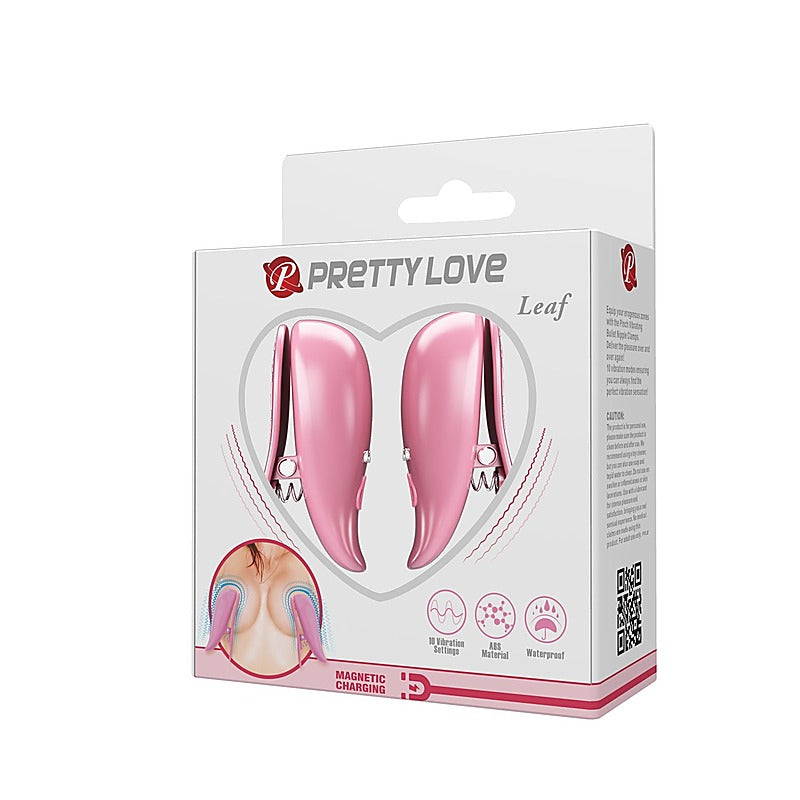 Pretty Love Leaf Vibrating Nipple Clamps By Baile - Nipple and Clit Clamps