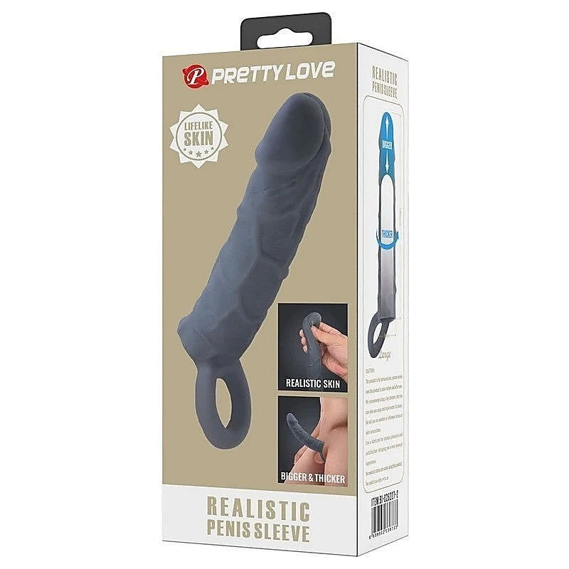 Realistic Veiny Penis Sleeve Black By Baile - Penis Sleeves and Extenders