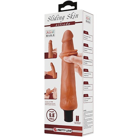 Pretty Love Alfredo 9.8 Inch Realistic Vibrating Cock Tan - Vibrating Dildos