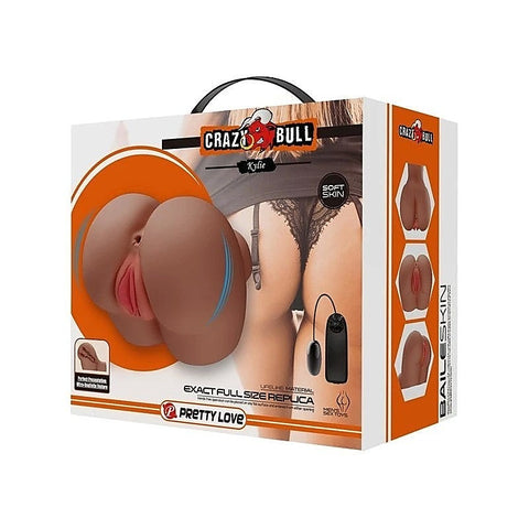 Crazy Bull Kylie Vibrating Double Entry Masturbator Tan - Masturbators and Strokers