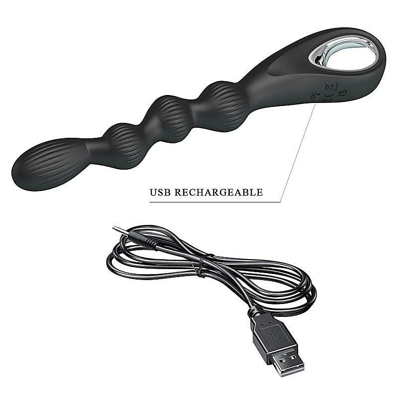 Pretty Love Federer Rechargeable Anal Vibrator Black - Anal Vibrators