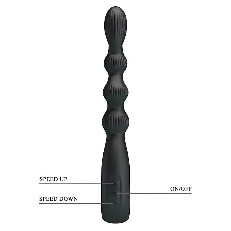 Pretty Love Federer Rechargeable Anal Vibrator Black - Anal Vibrators