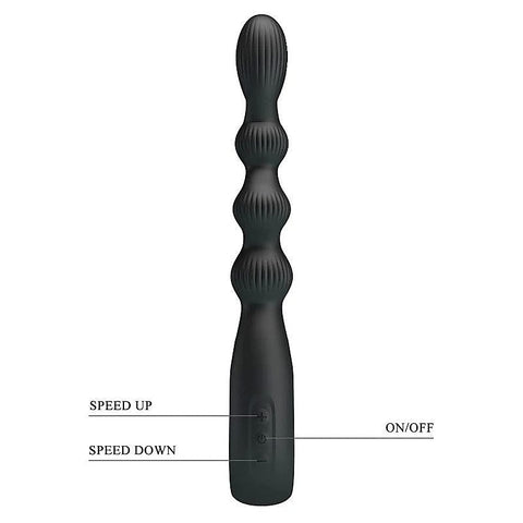 Pretty Love Federer Rechargeable Anal Vibrator Black - Anal Vibrators