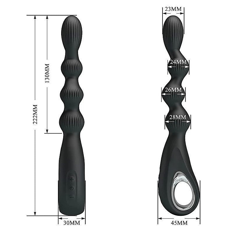 Pretty Love Federer Rechargeable Anal Vibrator Black - Anal Vibrators