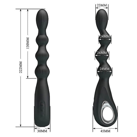 Pretty Love Federer Rechargeable Anal Vibrator Black - Anal Vibrators