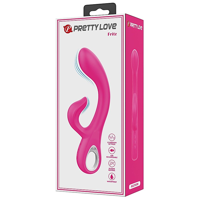 Pretty Love Fritz Rechargeable Rabbit Massager Pink - Rabbit Vibrators