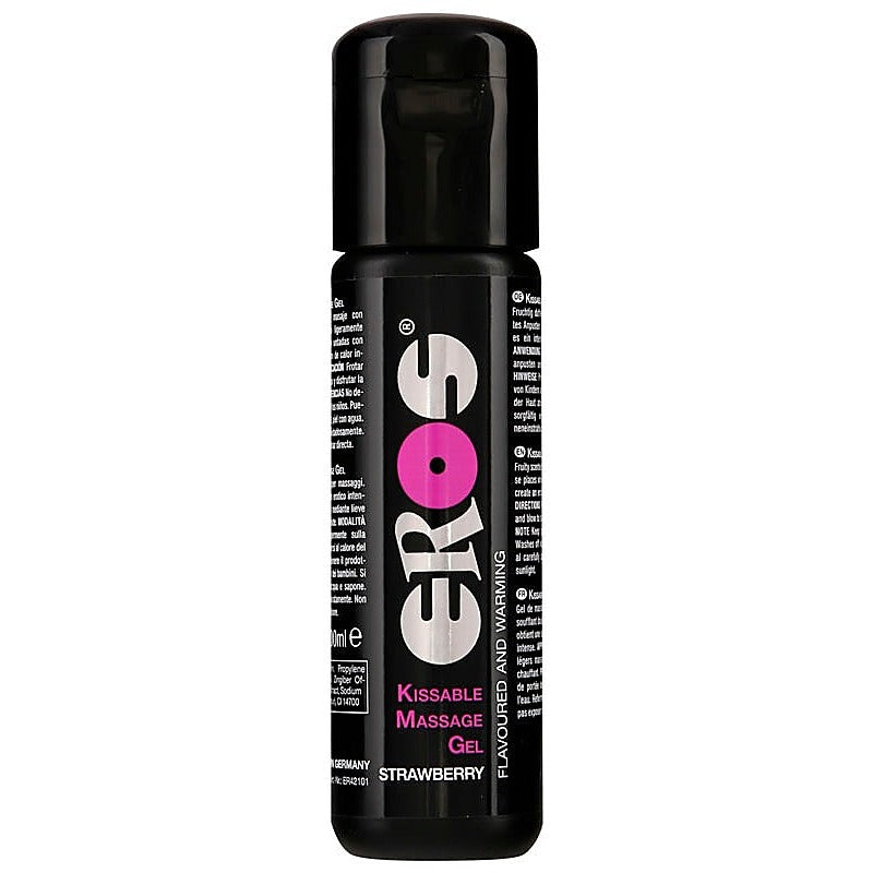 Eros Kissable Massage Gel Strawberry By Megasol - Water Based Lubes