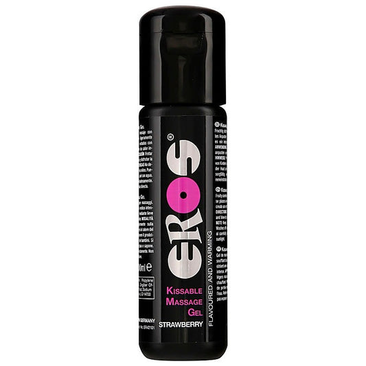 Eros Kissable Massage Gel Strawberry By Megasol - Water Based Lubes