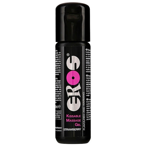 Eros Kissable Massage Gel Strawberry By Megasol - Water Based Lubes