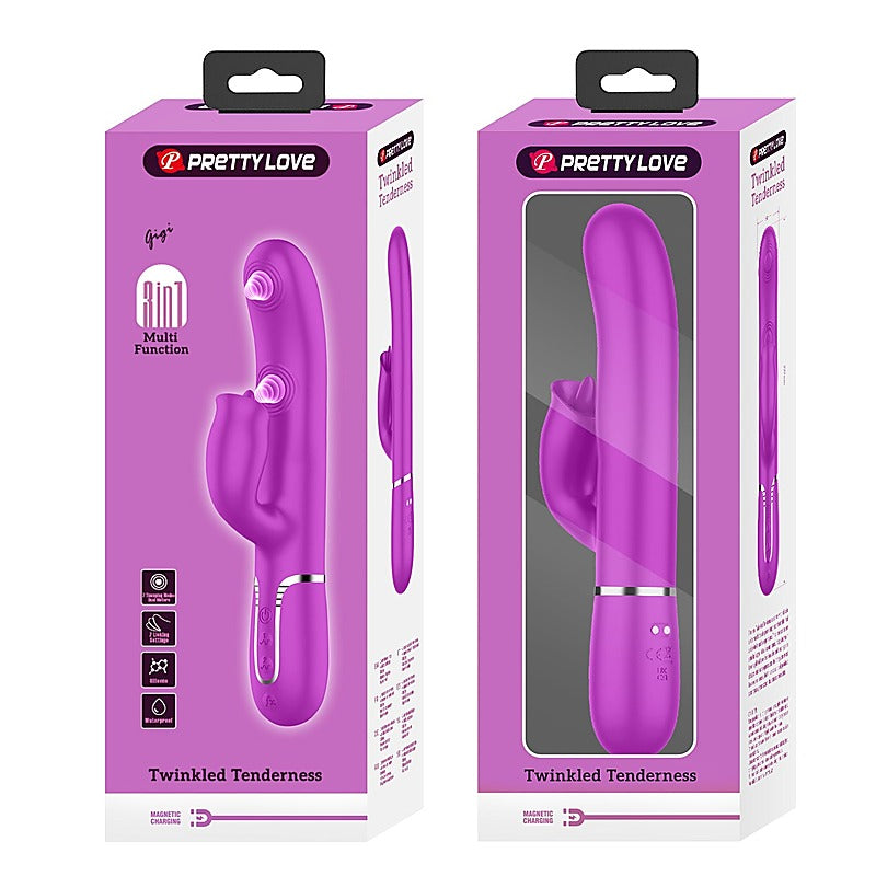 Pretty Love Gigi 3 in1 Multi Function Rabbit Massager - Rabbit Vibrators