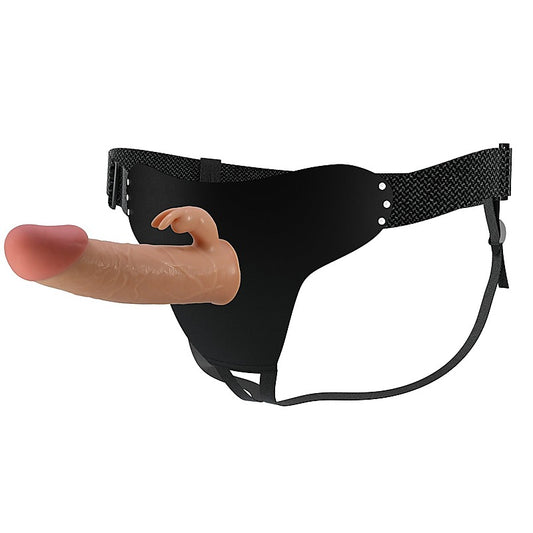 Pretty Love Mavis Strap-On Harness with 7.4 Inch Dildo Flesh - Strap On Sextoys