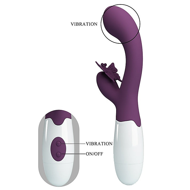 Pretty Love Butterfly Kiss Rabbit Vibrator Purple - Rabbit Vibrators